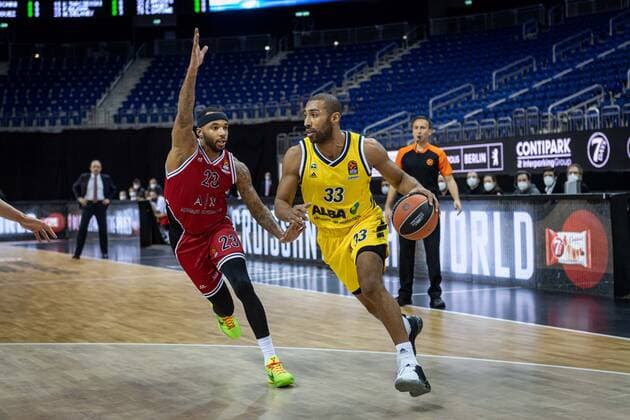 Basketball Berlin 14 01 2021 Season 2020 2021 Euroleague Regular Season Alba Berlin vs AX Armani Exchange Milan Jayson Granger Alba Berlin, No 33 Malcolm Delaney Milan, No 23