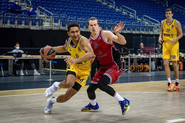 Basketball Berlin 14 01 2021 Season 2020 2021 Euroleague Regular Season Alba Berlin vs AX Armani Exchange Milan Maodo Lo Alba Berlin, No 00 Michael Roll Milan, No 10
