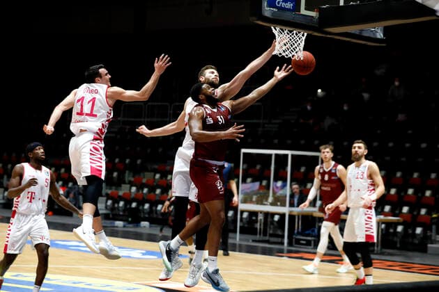 15 01 2021, easyCredit Basketball Bundesliga, BBL, season 2020 2021, men, Chemnitz Niners Telekom Baskets Bonn Joe Lawson, Niners Chemnitz Chemnitz Fair Chemnitz Saxony Germany