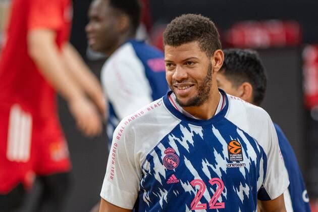 Walter Tavares 22 Real Madrid , during warmup, FC Bayern Basketball vs Real Madrid, Basketball, Euroleague, 15 01 2021 Muenchen Bayern Germany Copyright: xkolbert-press UlrichxGamelx