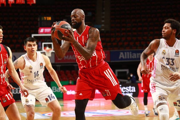 21 James Gist, 11 Vladimir Lucic FCBB vs 14 Gabriel Deck, 33 Trey Thompkins Real Basketball, EuroLeague, FC Bayern Munich vs Real Madrid, Audi Dome, 15 01 2021 PHOTO Mladen Lackovic LakoPress