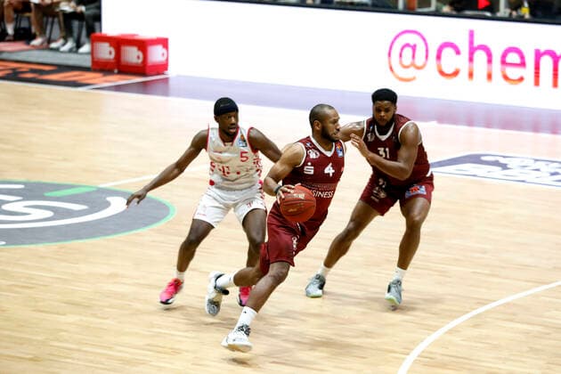 15 01 2021, easyCredit Basketball Bundesliga, BBL, season 2020 2021, men, Chemnitz Niners Telekom Baskets Bonn Virgel Matthews, Niners Chemnitz Chemnitz Fair Chemnitz Saxony Germany