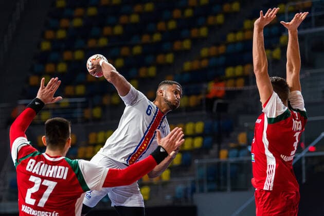 210115 of Cape Verde Leandro Semedo during the 2021 IHF World Handball Championship match between Hungary and Cape Verde on January 15, 2021 in Giza Photo Mathias Bergeld BILDBYRAN COP 200 MB0088 handball handboll handball hungary ungern cape verde kap verde bbeng vm handball vm handbolls vm ihf handball world championship world handball championship 2021 world championship 2021,  Copyright: MATHIASxBERGELD BB210115MB075