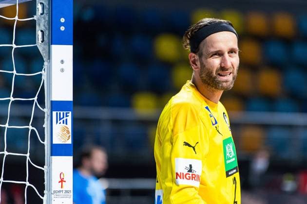 210115 Goalkeeper Silvio Heinevetter of Germany during the 2021 IHF World Handball Championship match between Germany and Uruguay on January 15, 2021 in Giza Photo Mathias Bergeld BILDBYRAN COP 200 MB0087 handball handball handball germany germany uruguay bbeng vm handball vm handbolls vm ihf handball world championship world handball championship 2021 world championship 2021,  Copyright: MATHIASxBERGELD BB210115MB109