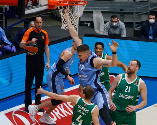 Of The Russian Federation. Saint-Petersburg. Sibur Arena. Basketball. The Regular Season. Euroleague 2020 2021, BC Zenit - BC Zalgiris. Player of the basketball club Zenit Arturas Gudaitis. MaksimxKonstantinov