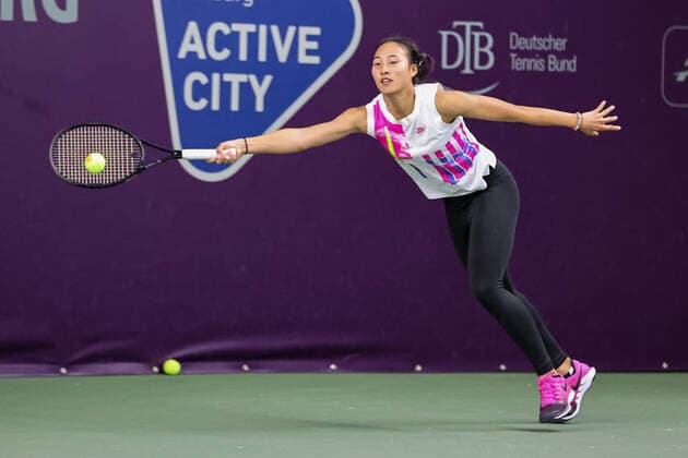 In the picture Qinwen ZHENG CHN Q Tennis Future Hamburg ITF W25 Hamburg, Hamburg, Tennis Verband Hamburg, 16 01 2021,