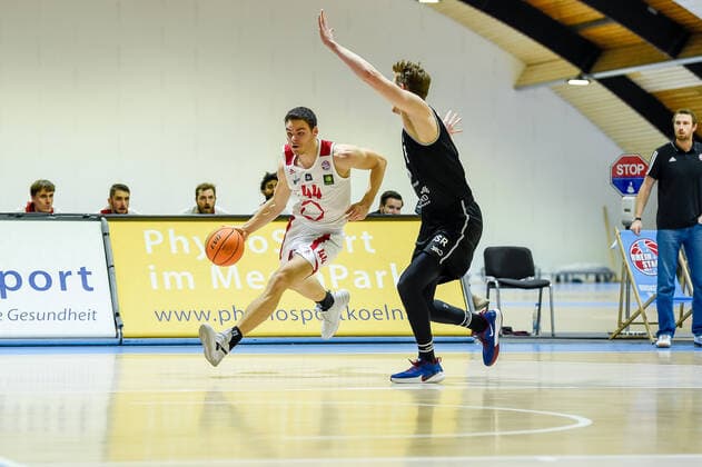 Barmer 2 Basketball Bundesliga ProB, Rheinstars Koeln vs WWU Baskets Muenster, 16 01 2021 Benedict van Laack RheinStars Koeln 44 , Barmer 2 Basketball Bundesliga ProB, Rheinstars Koeln vs WWU Baskets Muenster on 16 01 2021 in the Basketball Campus Koeln in Koeln North Rhine Westphalia Copyright: xBEAUTIFULxSPORTS Mueller-Laschetx