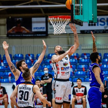 during the season 2020 21 men in the Barmer Bundesliga ProB between BSW Sixers and VfL SparkassenStars Bochum at the Ballsporthalle Sandersdorf on 16 January 2021 in Sandersdorf, Saxony Anhalt, Germany
