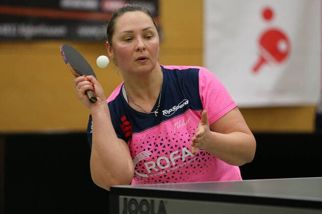 despor 16 01 2021 Langstadt, Ekkehard Colmar Halle Table Tennis Women 1 Bundesliga TSV Langstadt SV DJK Kolbermoor emspor, emonline, oespor, v l , Svetlana Ganina RUS TT Women 1 Bundesliga SV DJK Kolbermoor cheers photo Joaquim Ferreira Copyright: JoaquimxFerreira