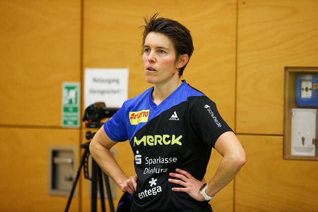 despor 16 01 2021 Langstadt, Ekkehard Colmar Halle Tischtennis Damen 1 Bundesliga TSV Langstadt SV DJK Kolbermoor emspor, emonline, oespor, v l , Tanja Krämer TSV Langstadt Tischtennis Damen 1 Bundesliga enttaeuscht, enttaeuscht schauend, dissapointed, sad, frustrated, frust, gefrustet Foto Joaquim Ferreira Copyright: JoaquimxFerreira