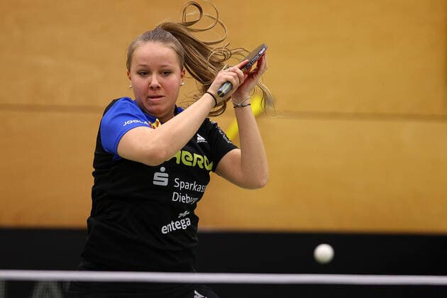 despor 16 01 2021 Langstadt, Ekkehard Colmar Halle Table Tennis Ladies 1 Bundesliga TSV Langstadt SV DJK Kolbermoor emspor, emonline, oespor, v l , Janina Kämmerer TSV Langstadt Table Tennis Ladies 1 Bundesliga Foto Joaquim Ferreira Copyright: JoaquimxFerreira