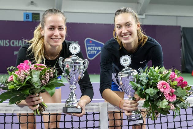 In the picture winners 2021 Anna BONDAR HUN 8 and Tereza MIHALIKOVA SVK 3 Tennis Future Hamburg ITF W25 Hamburg, Hamburg, Tennis Verband Hamburg, 16 01 2021,
