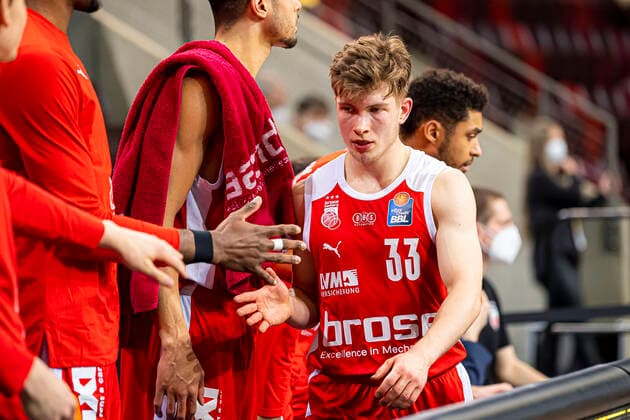 Ludwigsburg, Germany 16 January 2021 BBL 20 21 MHP Riesen Ludwigsburg vs Brose Bamberg Bennet Hundt Bamberg Ludwigsburg MHP Arena Baden Württemberg Germany