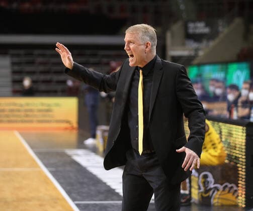 Coach John Patrick Riesen MHP Riesen Ludwigsburg vs Brose Bamberg Basketball Bundesliga 2020 2021 Ludwigsburg , GER, 16 01 2021,