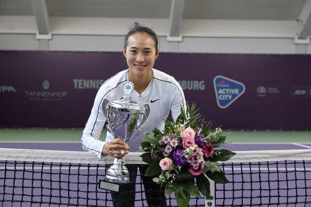 In the picture winner 2021 Qinwen ZHENG CHN Q Tennis Future Hamburg ITF W25 Hamburg, Hamburg, Tennis Verband Hamburg, 17 01 2021,
