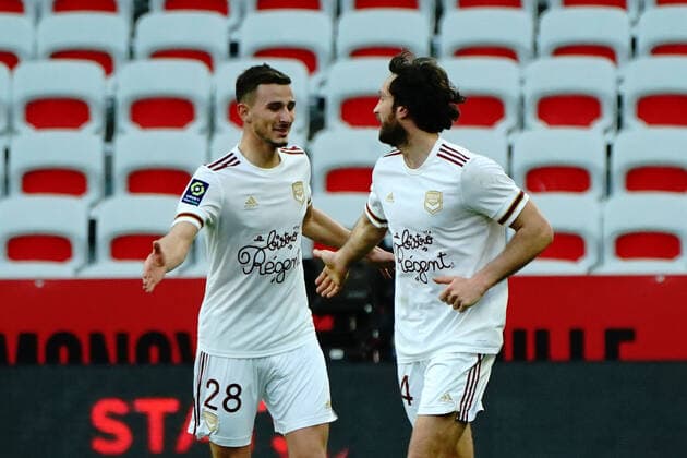 Joie - Paul Baysse (Bordeaux FC) - Remi Oudin (Bordeaux FC) FOOTBALL : OGC Nice vs Bordeaux - Ligue 1 Uber Eats - Nice - 16 01 2021 NorbertScanella PanoramiC 