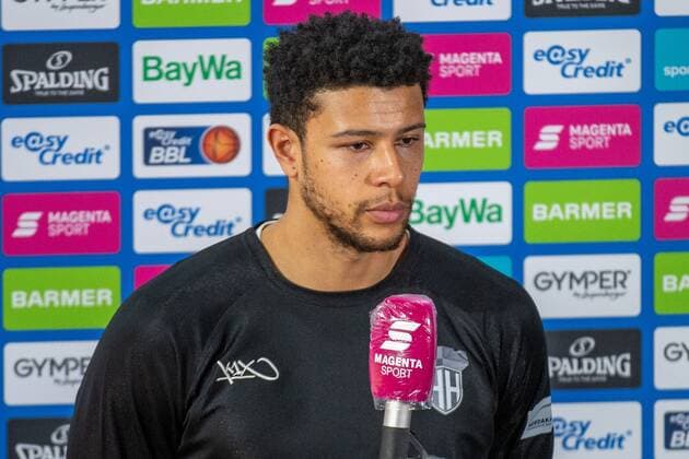 Marvin Ogunsipe 26 Hamburg Towers interview, FC Bayern Basketball vs Hamburg Towers, BBL, 17 01 2021 Munich Bavaria Germany Copyright: xkolbert-press UlrichxGamelx