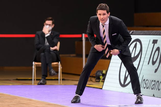 BG Göttingen ratiopharm Ulm 17 01 2021, Basketball Bundesliga easyCredit BBL, 2020 2021 season, main round, matchday 13, BG Göttingen ratiopharm Ulms coach Tyron McCoy Göttingen Lower Saxony Germany.