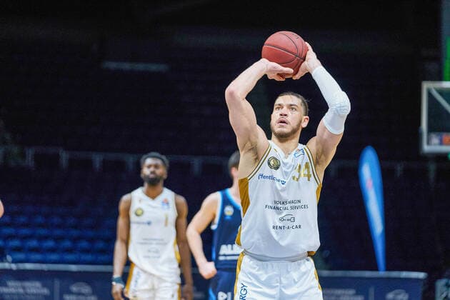 Gavin Schilling No 34 Basketball Loewen Braunschweig Basketball Loewen Braunschweig Alba Berlin Basketball Loewen Braunschweig Alba Berlin, Basketball, BBL, season 2020 2021, 17 01 2021 Braunschweig. Copyright: xEibner-Pressefotox EP_DRT