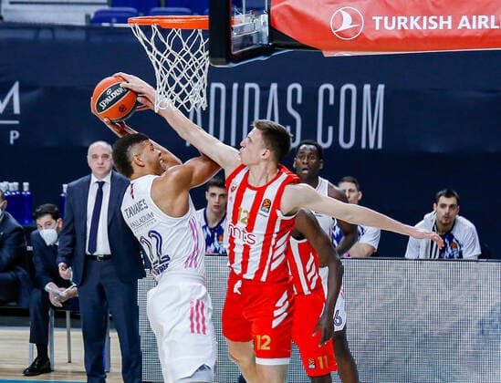 MATCH Day 19 Euroleague Mens Madrid Real Madrid vs Crvena Zvezda mts Belgrade Edy Tavares Aleksa Radanov Madrid Madrid Spain Basketball  Copyright: xAlbaxPachecox
