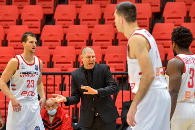 Oren Amiel, coach of Nymburk, reacts during the men s Basketball League 6th round, B group match Nymburk vs Bursa in Nymburk, Czech Republic, January 19, 2021. (CTKxPhoto VitxSimanek) CTKPhotoP202101190944001  VIS 004