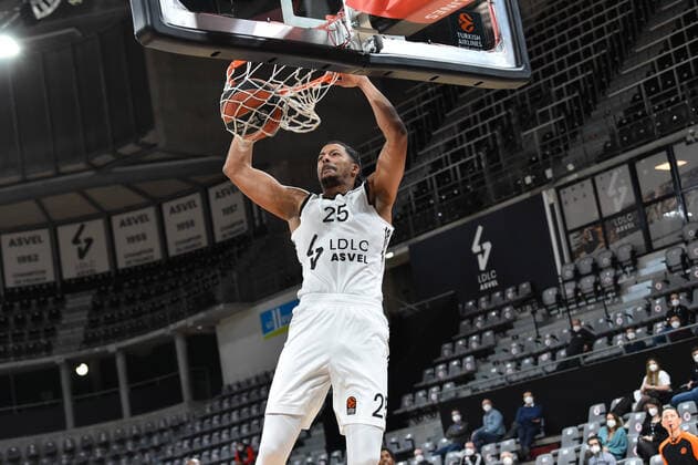William Howard (asvel) BASKETBALL : LDLC ASVEL vs Olympiakos Le Piree - Euroleague - 19 01 2021 FredericChambert Panoramic 