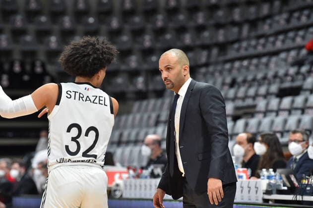 TJ Parket et Matthew Strazel (asvel) BASKETBALL : LDLC ASVEL vs Olympiakos Le Piree - Euroleague - 19 01 2021 FredericChambert Panoramic 