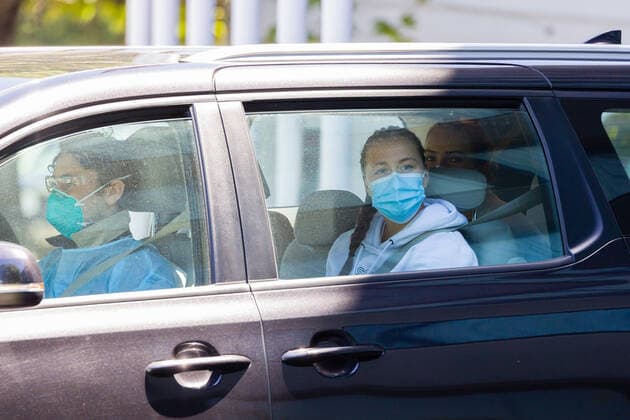 January 20, 2021: Ivana Popovic of Australia is leaving the Pullman Hotel for a practise session ahead of the 2021 Australian Open. About 1200 tennis players and officials arrived in Melbourne via 15 chartered airplanes and have to undergo a 14 day quarantine period before being allowed to compete. The Pullman Hotel is one of three hotels being used for the quarantine of the players. Cal Media Melbourne Australia - ZUMAc04_ 20210120_zaf_c04_003 Copyright: xSydneyxLowx