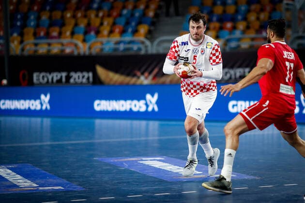 Domagoj DUVNJAK (5) during the IHF World Championship, WM, Weltmeisterschaft 2021 Egypt, Main Round, Croatia vs Bahrain, Cairo Stadium Hall 1, Cairo, Egypt, 21.01.2021, Copyright: xJozoxCabrajax xkolektiffx 