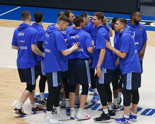 Of The Russian Federation. Saint-Petersburg. Sibur-arena. Basketball. The Regular Season. Euroleague 2020 2021, BC Zenit - BC Anadolu Efes. Player of the basketball club Zenit Arturas Gudaitis, William Thomas MaksimxKonstantinov