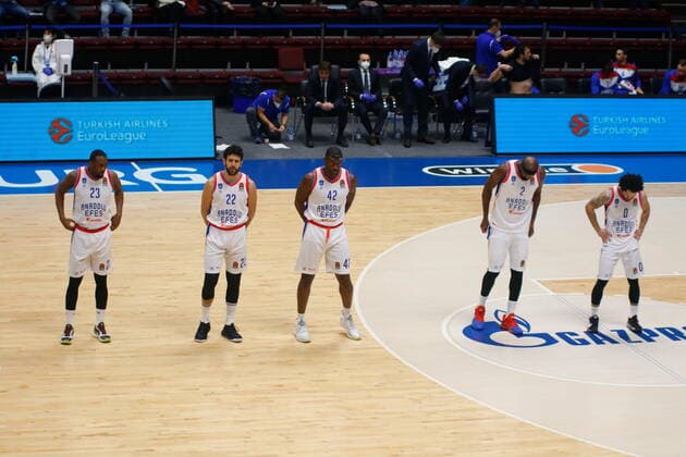 Of The Russian Federation. Saint-Petersburg. Sibur-arena. Basketball. The Regular Season. Euroleague 2020 2021, BC Zenit - BC Anadolu Efes. Player of the basketball club Bryant Dunston. MaksimxKonstantinov