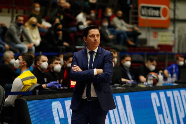 Of The Russian Federation. Saint-Petersburg. Sibur-arena. Basketball. The Regular Season. Euroleague 2020 2021, BC Zenit - BC Anadolu Efes. Head coach of the basketball club Zenit Javier Pascual. MaksimxKonstantinov