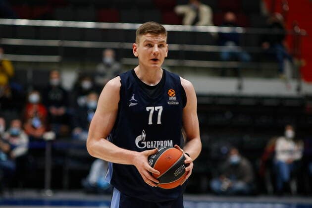 Of The Russian Federation. Saint-Petersburg. Sibur-arena. Basketball. The Regular Season. Euroleague 2020 2021, BC Zenit - BC Anadolu Efes. Player of the basketball club Zenit Arturas Gudaitis. MaksimxKonstantinov