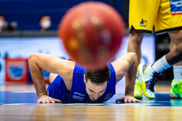 Benedikt Turudic 44 Symtainics MBC during the match Season 2020 2021 Men in the EasyCredit Bundesliga between Syntainics MBC and MHP Riesen Ludwigsburg at Stadthalle Weissenfels on 23 January 2021 in Weissenfels, Saxony Anhalt, Germany