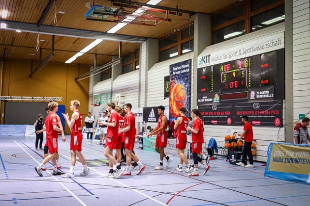 23 01 2021, Men, Basketball, 2020 2021 season, 3 Bundesliga, Pro B, College Wizards FC Bayern Basketball Jugend The team from Munich wins narrowly by 88 91 Final score Karlsruhe Institute for Sport and Sportwis Baden Württemberg Germany