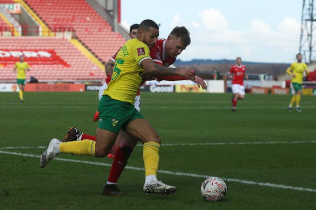 Barnsley v Norwich City FA Cup Mads Juel Andersen of Barnsley and Onel Hernandez of Norwich in action during the FA Cup match at Oakwell, Barnsley Content Not Available For UK Newspapers Copyright: xPaulxChestertonx FIL-15055-0042