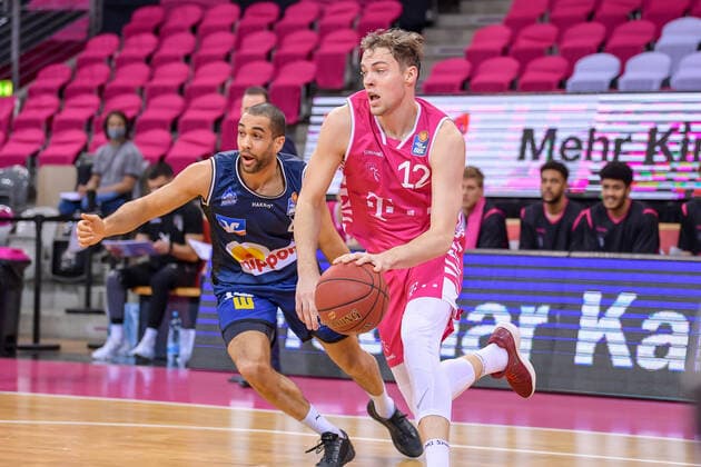 easyCredit BBL, Telekom Baskets Bonn vs HAKRO Merlins Crailsheim, 24 01 2021 Kilian Binapfl Telekom Baskets Bonn 12 , easyCredit BBL, Telekom Baskets Bonn vs HAKRO Merlins Crailsheim on 24 01 2021 at Telekom Dome Bonn, Bonn Nordrhein Westfalen Copyright: xBEAUTIFULxSPORTS Mueller-Laschetx