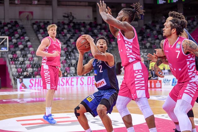 easyCredit BBL, Telekom Baskets Bonn vs HAKRO Merlins Crailsheim, 24 01 2021 Trae Bell Haynes HAKRO Merlins Crailsheim 2 , easyCredit BBL, Telekom Baskets Bonn vs HAKRO Merlins Crailsheim on 24 01 2021 at Telekom Dome Bonn, Bonn Nordrhein Westfalen Copyright: xBEAUTIFULxSPORTS Mueller-Laschetx