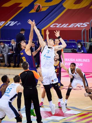 Basketball, EuroLeague, FC Barcelona - Zenit St. Petersburg January 26, 2021, Barcelona, Spain: Pierre Oriola of FC Barcelona, Barca during the Turkish Airlines EuroLeague match between FC Barcelona and Zenit San Petersbourg at Palau Blaugrana in Barcelona, Spain. Barcelona Spain - ZUMAd159 20210126_zia_d159_034 Copyright: xGerardxFrancox