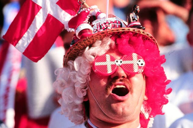 26 06 92 Denmark Germany Sweden, Gothenburg, 26 06 1992, Football, UEFA European Championship 1992 in Sweden, Final, Denmark DFB Germany 2 0 Denmark Fans
