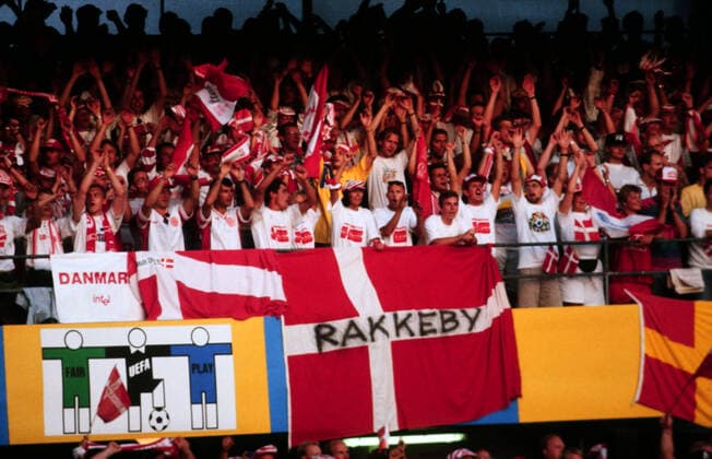 26 06 92 Denmark Germany Sweden, Gothenburg, 26 06 1992, Football, UEFA European Championship 1992 in Sweden, Final, Denmark DFB Germany 2 0 Denmark Fans