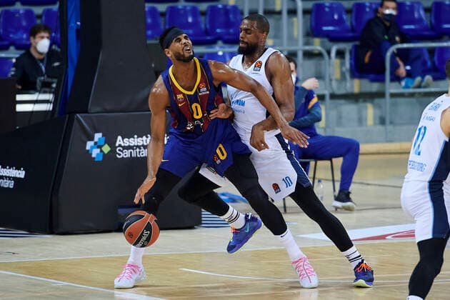 Basketball, EuroLeague, FC Barcelona - Zenit St. Petersburg January 26, 2021, Barcelona, Spain: Brandon Davies of FC Barcelona, Barca during the Turkish Airlines EuroLeague match between FC Barcelona and Zenit San Petersbourg at Palau Blaugrana in Barcelona, Spain. Barcelona Spain - ZUMAd159 20210126_zia_d159_125 Copyright: xGerardxFrancox