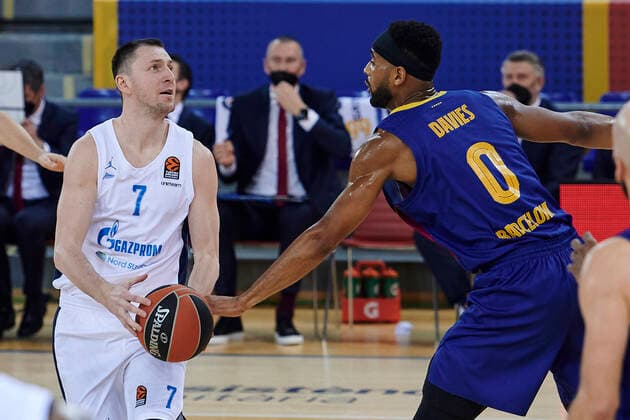 Basketball, EuroLeague, FC Barcelona - Zenit St. Petersburg January 26, 2021, Barcelona, Spain: Vitaly Fridzon of Zenit St Petersburg during the Turkish Airlines EuroLeague match between FC Barcelona, Barca and Zenit San Petersbourg at Palau Blaugrana in Barcelona, Spain. Barcelona Spain - ZUMAd159 20210126_zia_d159_129 Copyright: xGerardxFrancox