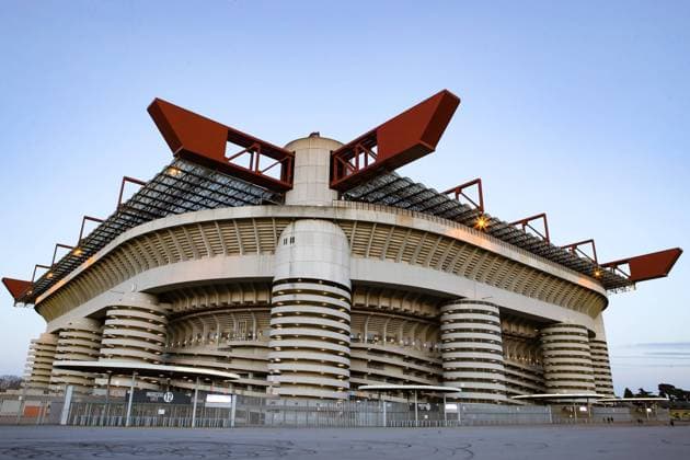 A general view of the stadium prior to the Coppa Italia match at Giuseppe Meazza, Milan. Picture date: 26th January 2021. Picture credit should read: Jonathan Moscrop Sportimage EDITORIAL USE ONLY. No use with unauthorised audio, video, data, fixture lists, club league logos or live services. Online in-match use limited to 120 images, no video emulation. No use in betting, games or single club league player publications. SPI-0860-0120
