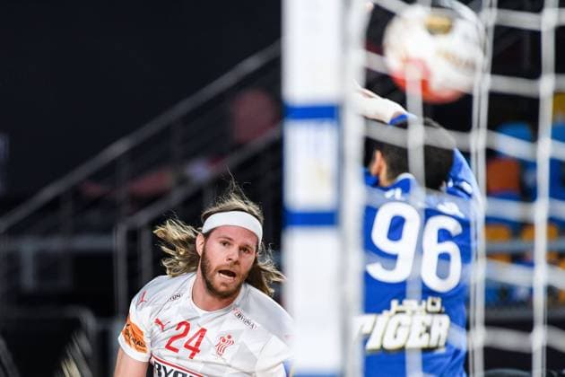 210127 Mikkel Hansen of Denmark during the 2021 IHF World Handball Championship quarter final match between Denmark and Egypt on January 27, 2021 in Cairo Photo Mathias Bergeld BILDBYRAN COP 200 MB0110 handball handboll handball bbeng vm handball vm handbolls vm ihf handball world championship world handball championship 2021 world championship 2021 denmark denmark egypt egypten quarterfinal quarter final kvartffinal quarter finals,  Copyright: MATHIASxBERGELD BB210127MB024