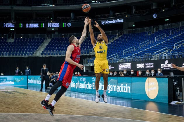Basketball Berlin 27 01 2021 Season 2020 2021 Euroleague Regualar Season Alba Berlin vs ZSKA Moscow Jayson Granger Alba Berlin, No 33 Nikita Kurbanov Moscow, No 41