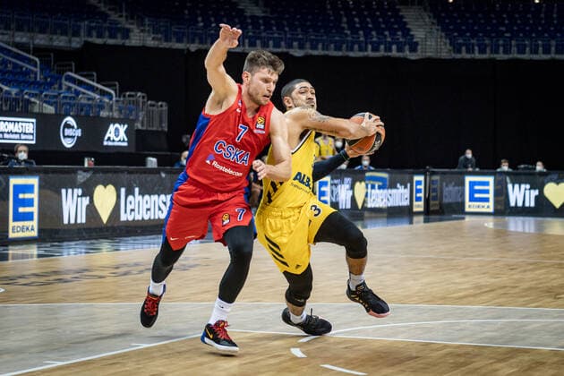 Basketball Berlin 27 01 2021 Season 2020 2021 Euroleague Regualar Season Alba Berlin vs ZSKA Moscow Peyton Siva Alba Berlin, No 03 Ivan Ukhov Moscow, No 07