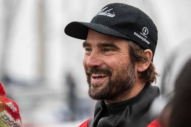 Boris Herrmann (ger),4th, sailing on the Imoca SeaExplorer - Yacht Club de Monaco during the arrival of the 2020-2021 VendŽe Globe after 80 days, 14 hours, 59 minutes and 45 seconde, 9th edition of the solo non-stop round the world yacht race, on January 27th 2021 in Les Sables-d Olonne, France - VOILE : Vendee Globe 9eme Edition - Arrivee de Boris Herrmann - Sables d Olonne - 28 01 2021 DPPI Panoramic 