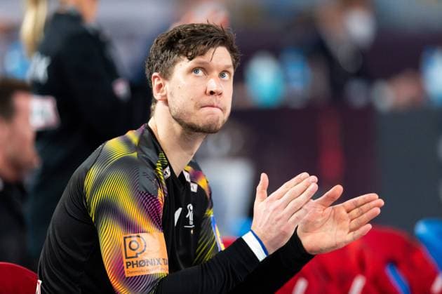 210129 Goalkeeper Niklas Landin Jacobsen of Denmark on the bench during the 2021 IHF World Handball Championship semifinal match between Spain and Denmark on January 29, 2021 in Cairo Photo Mathias Bergeld BILDBYRAN COP 200 MB0116 handball handboll handball bbeng vm handball vm handbolls vm ihf handball world championship world handball championship 2021 world championship 2021 spain spain denmark denmark semifinal semifinals semi final semi finals,  Copyright: MATHIASxBERGELD BB210129MB160