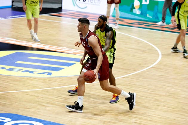 30 01 2021, easyCredit Basketball Bundesliga, BBL, season 2020 2021, men, Chemnitz Niners Medi Bayreuth Filip Stanic, Niners Chemnitz Chemnitz Fair Chemnitz Saxony Germany